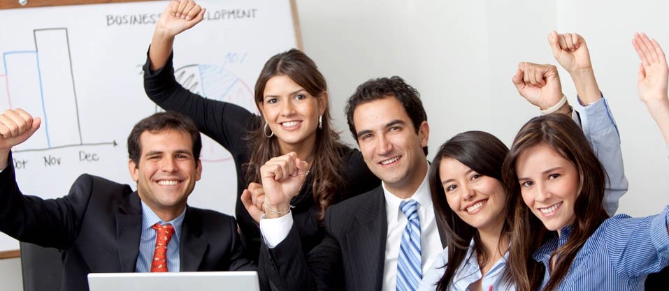 Team members celebrating